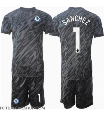 Chelsea Robert Sanchez #1 Brankářské Dětské Venkovní Dres 2024-25 Krátký Rukáv (+ trenýrky)